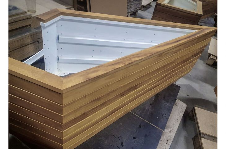 Bespoke sized timber clad planters
