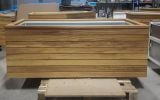 Timber clad metal trough planter