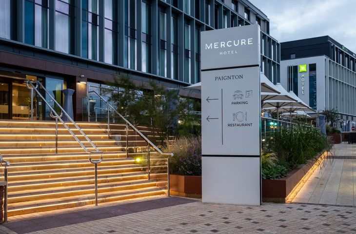 Illuminated cladding at Mercure Paignton Hotel