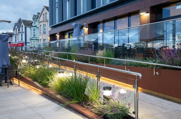 Illuminated cladding at Mercure Paignton Hotel