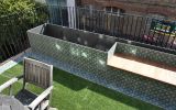 Bespoke steel planter / bench clad with terrazzo tiles