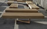 Corten steel seats and benches