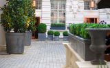 Steel planters clad in lead sheet for Rosewood London