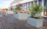 Galvanised steel planters at City of Westminster College