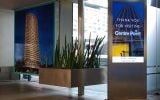 Suspended stainless steel planter at Centre Point, London