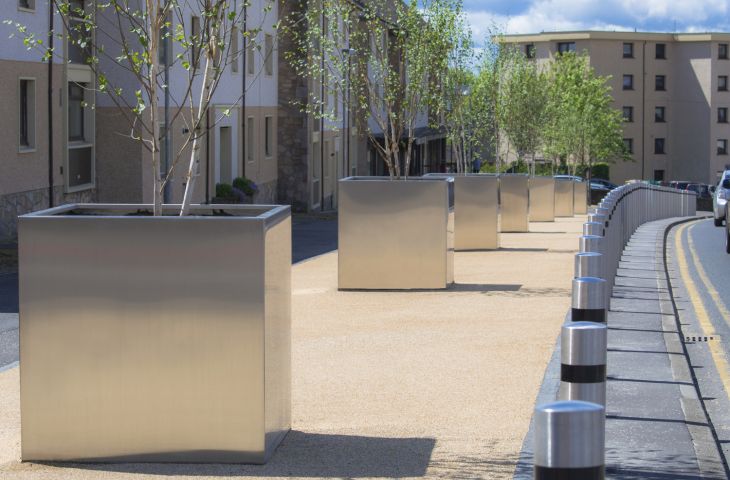 Bespoke steel tree planters for Clackmannanshire Council