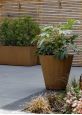 Weathered Steel Conical Planter