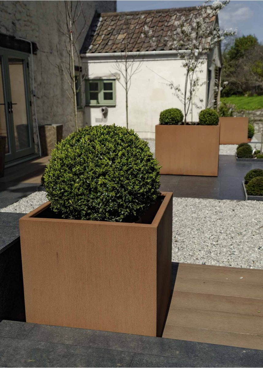 corten steel planters