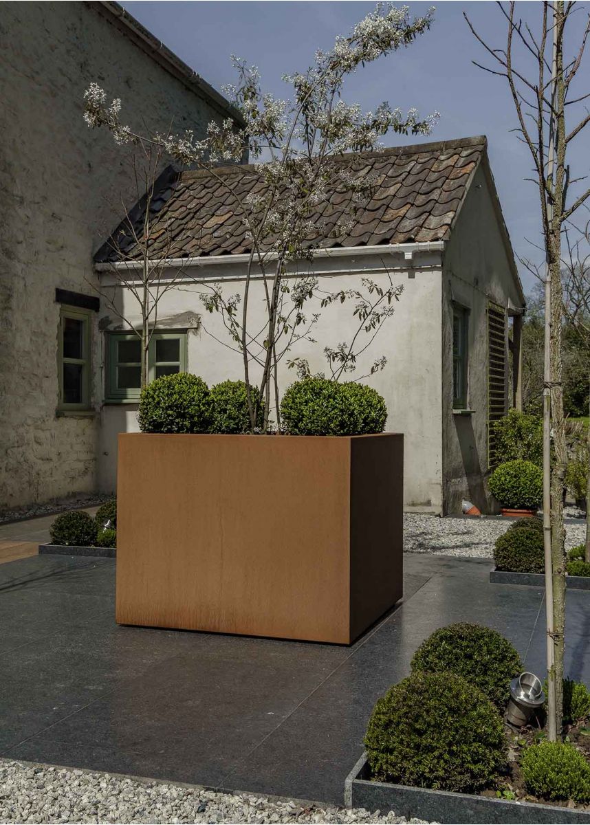 Large Square Corten Tree Planter