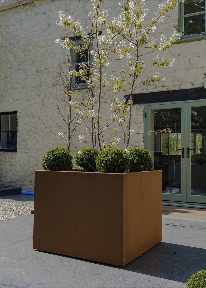 Public Realm 1metre Corten Tree Planters