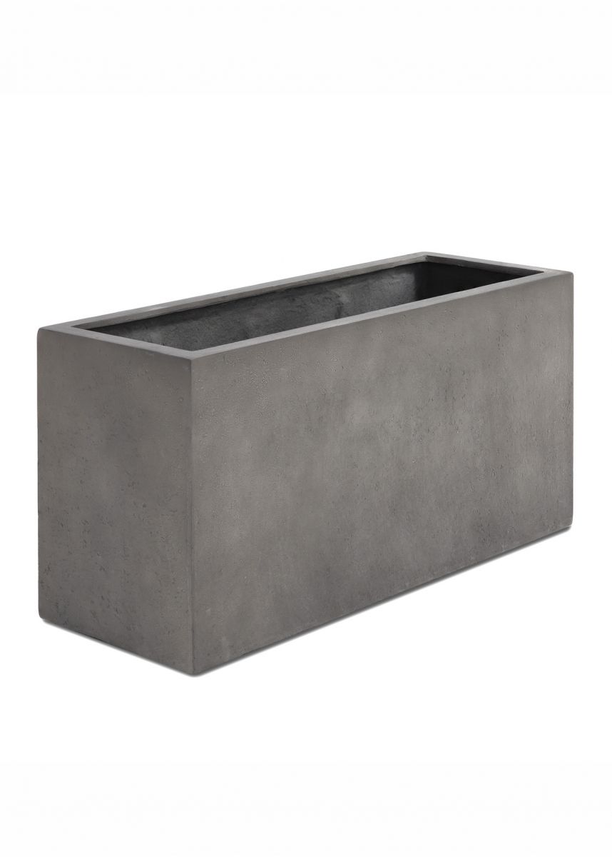 Tall rectangular trough planter grey