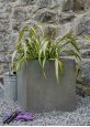 Fibreglass Mid-Grey Cube Planters