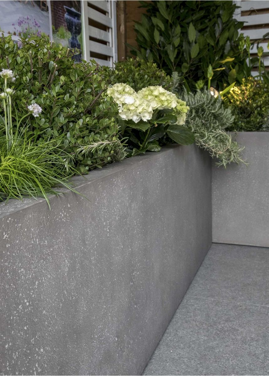 Enclave Mid Grey Fibreglass Garden Planter