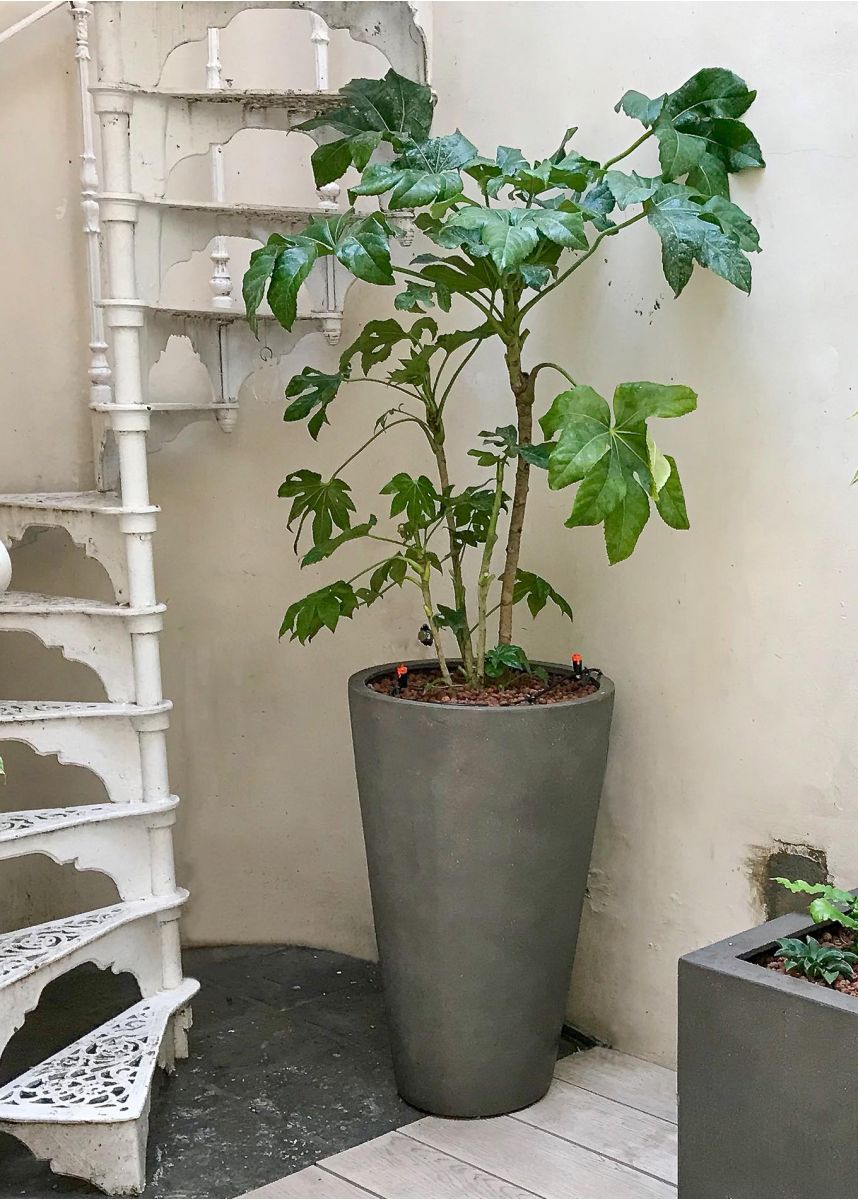 Lightweight tall round garden planter