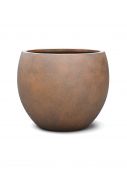 Tall bowl planter with faux corten finish