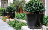 Black large round planters