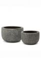 Stone effect low round-bottom planter
