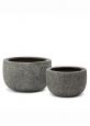 Stone effect low round-bottom planter