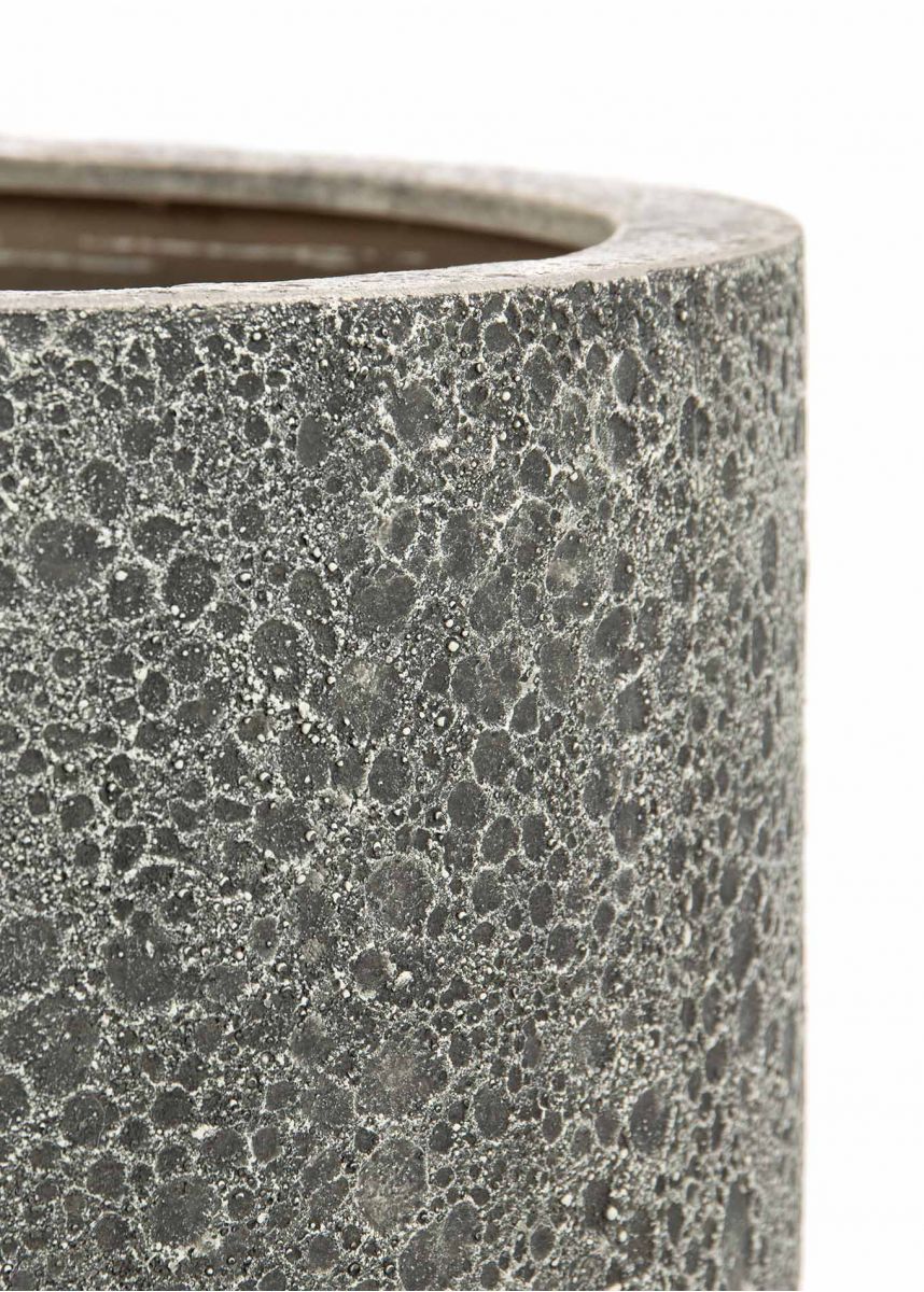 Luna planter cratered surface finish