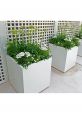 White Cube Steel Planter