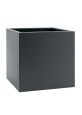 Grey cube steel planter