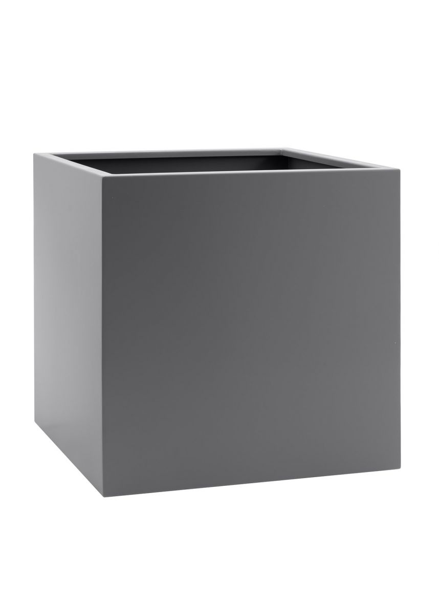 Modern cube coated steel planter