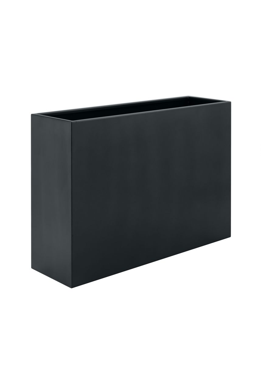 Grey black tall trough steel planter