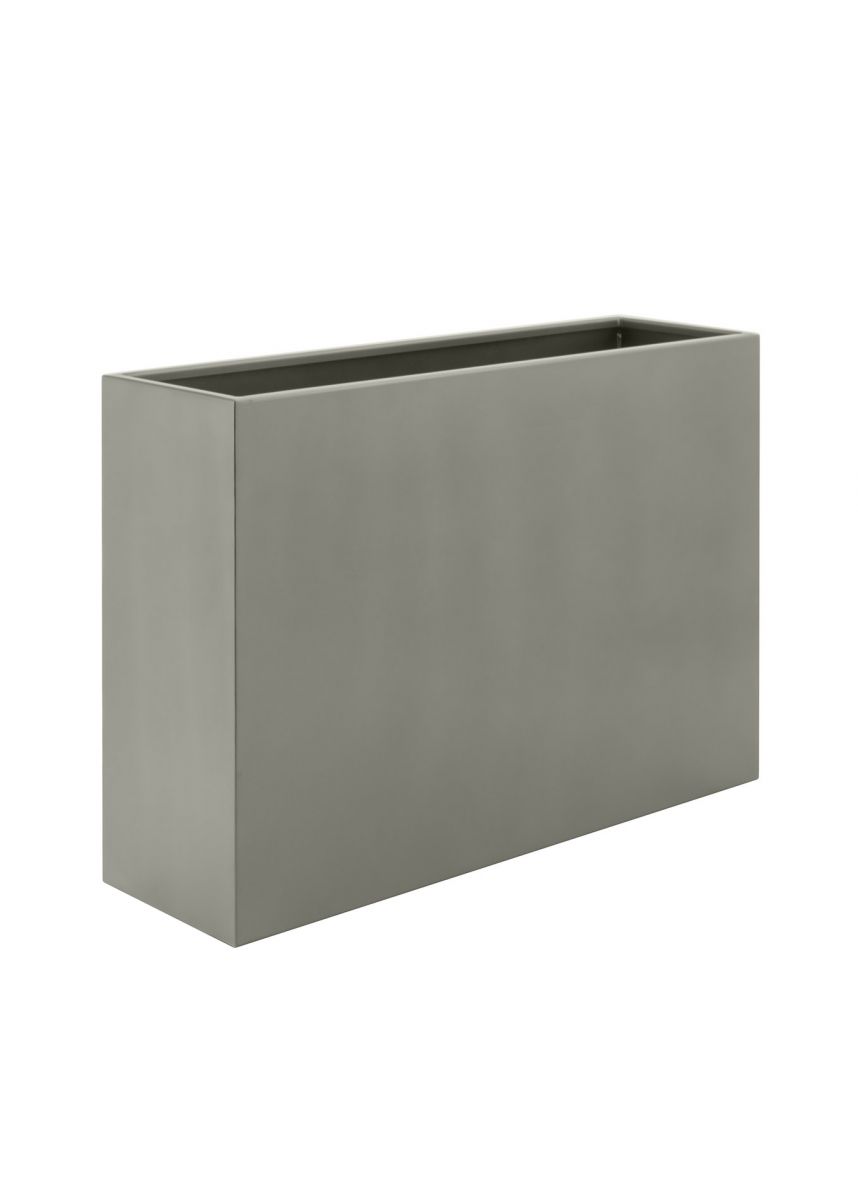 Stone grey outdoor steel planters