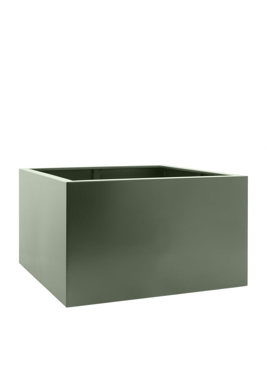 Cement grey garden planters in steel