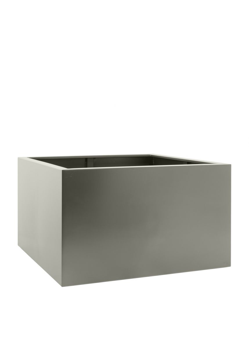 Modern stone grey steel planter