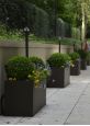 Modern steel trough planters