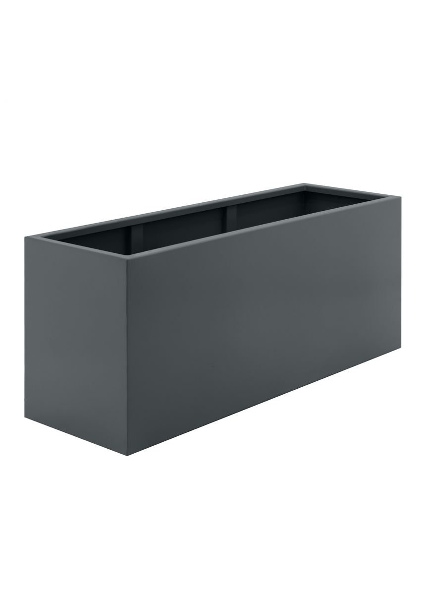 Grey black trough planter