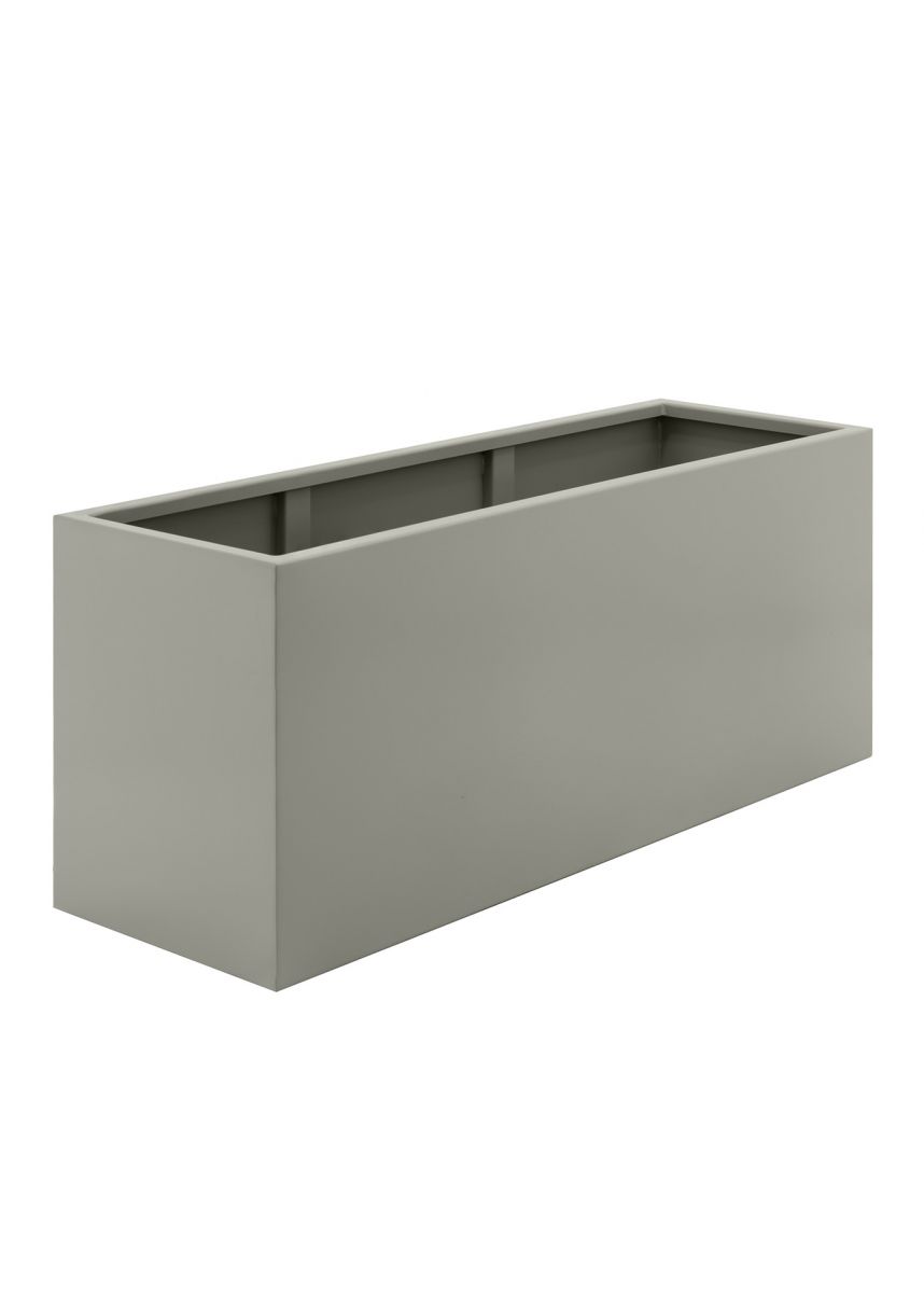 Stone grey outdoor trough planter