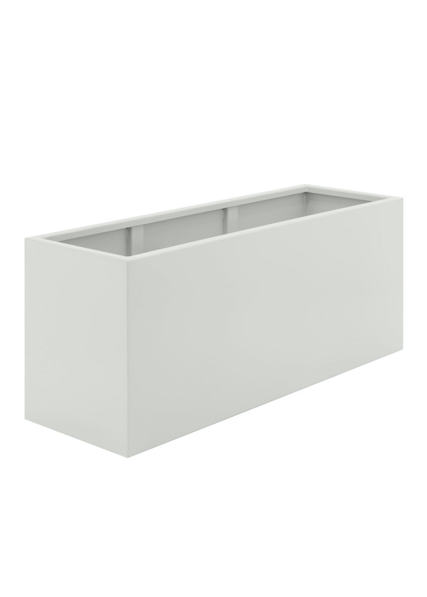 White tall trough garden planter