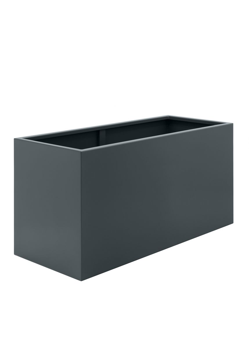 Dark Grey Modern Steel Trough Planters