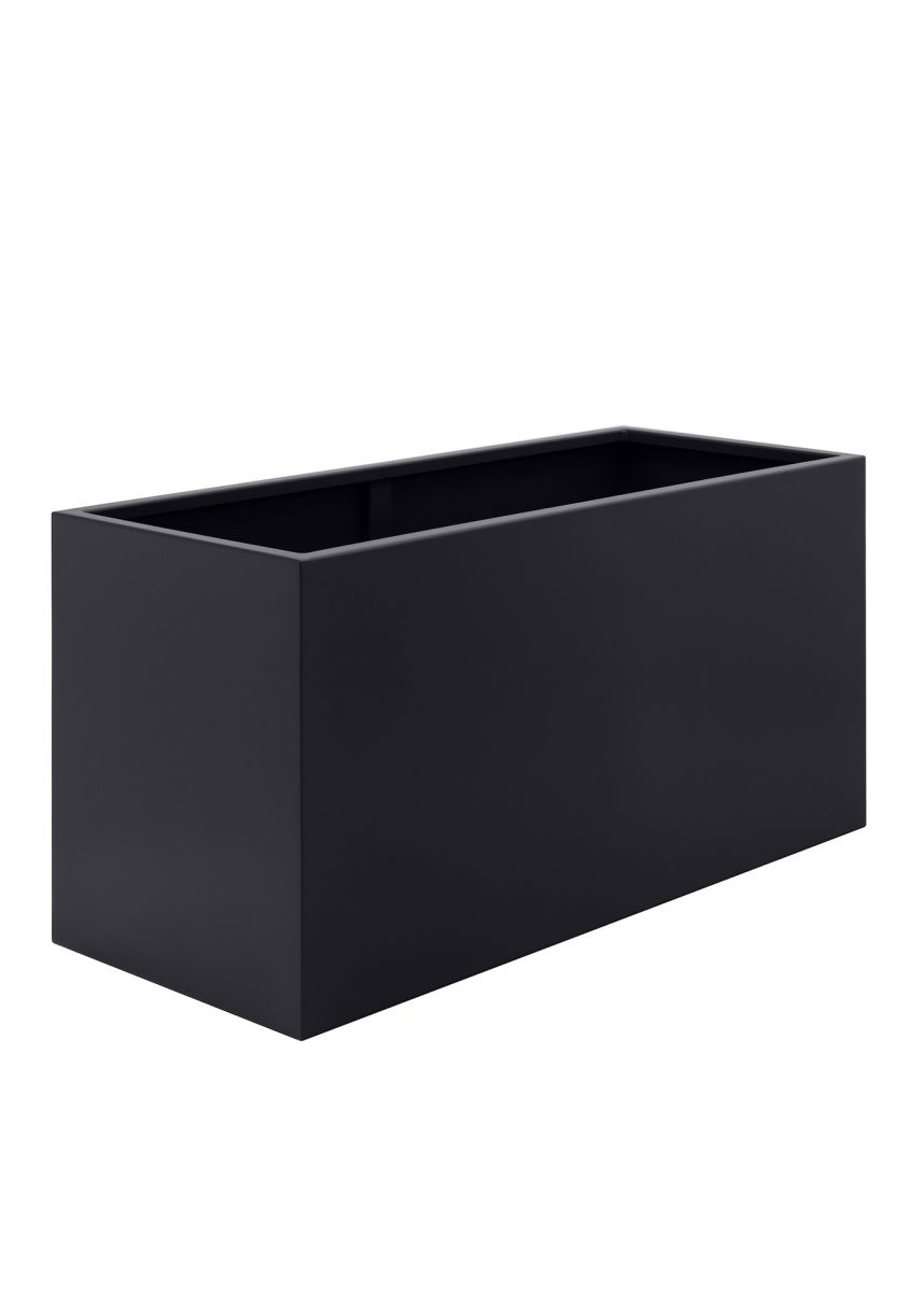 Black large powder coated steel planters