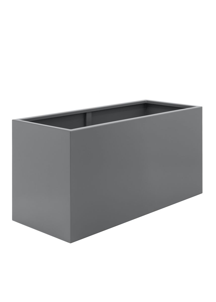 Grey Steel Trough Planters