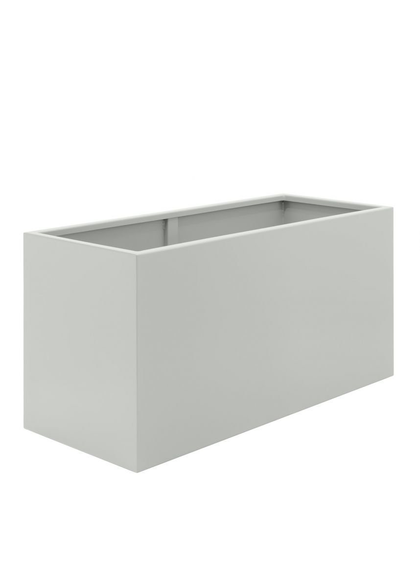 White Large Steel Trough Planters