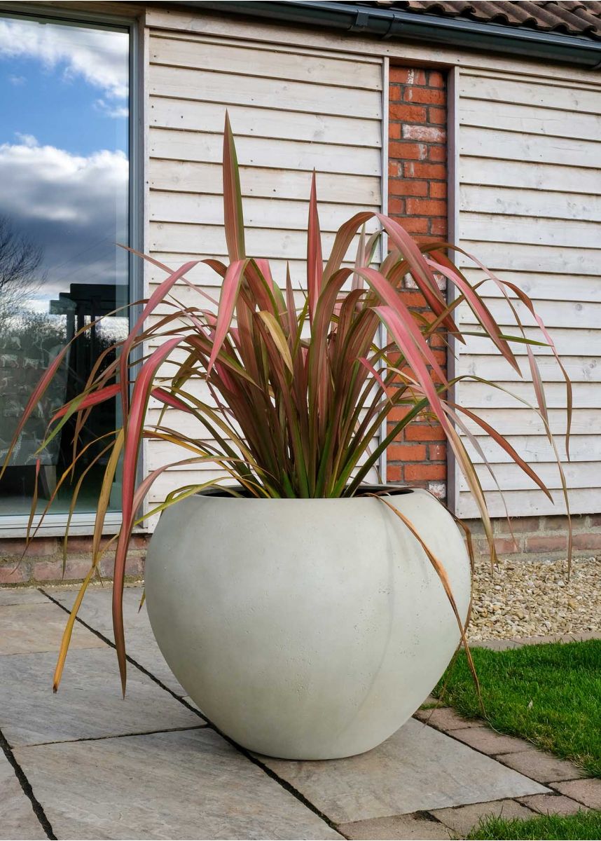 Extra large white stone plant pot