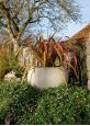 Large antique white planters