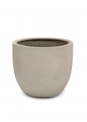 Round white stone planters