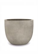 Round white stone planter