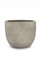 Round white stone planter