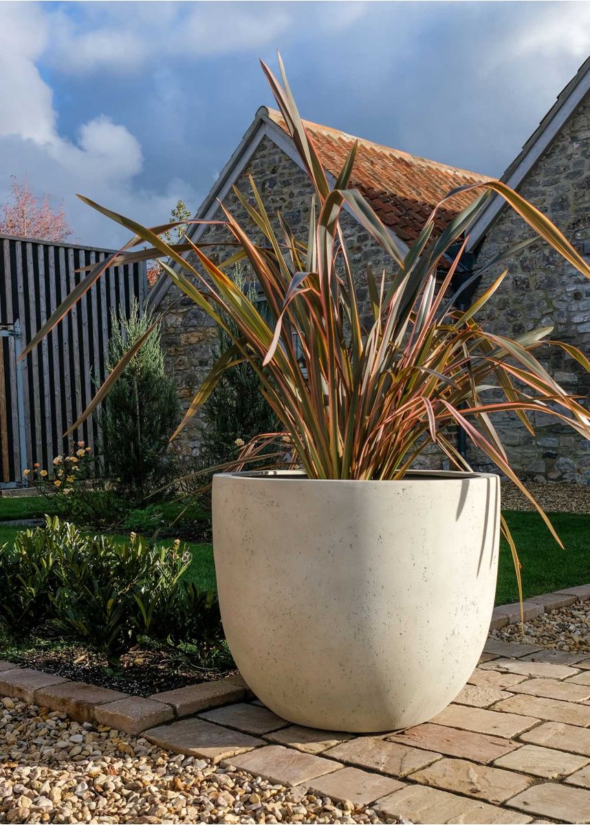 Extra large stone coloured outdoor planters