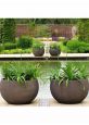 large bowl shaped planter dark grey 