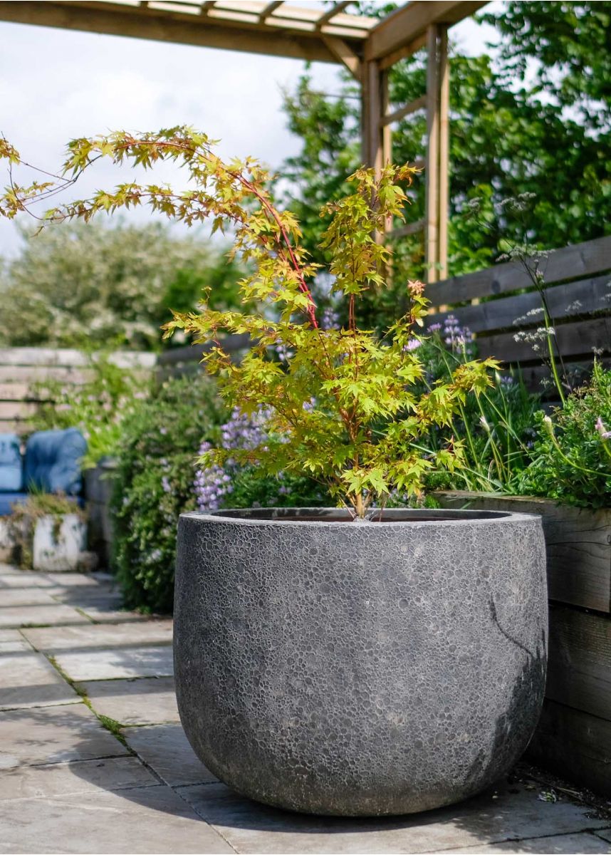 Large round bottom garden planter