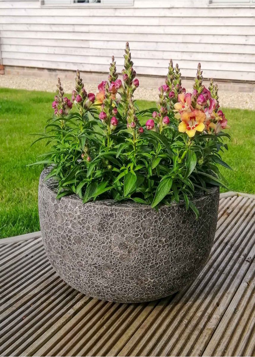 Contemporary stone textured planter