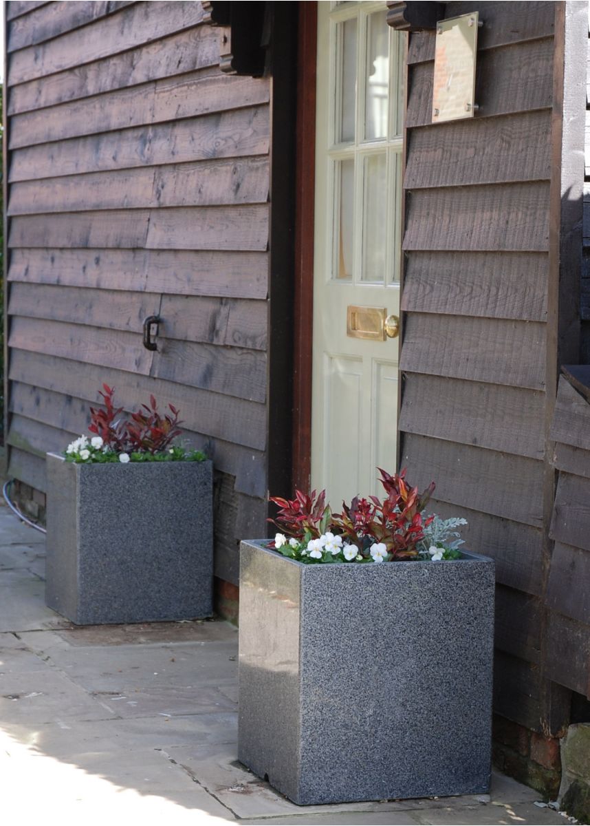 Granite Tall Square garden planter