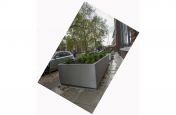 Stainless steel finished weatherproof external planting trough