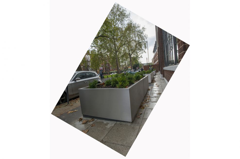 184 SHEPHERDS BUSH ROAD Custom Made Stainless Steel Planters, Bespoke